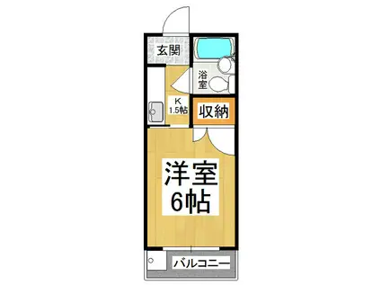 千代田ハイツ(1K/2階)の間取り写真