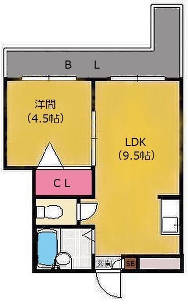 プレアール幸神東A棟(1LDK/3階)の間取り写真