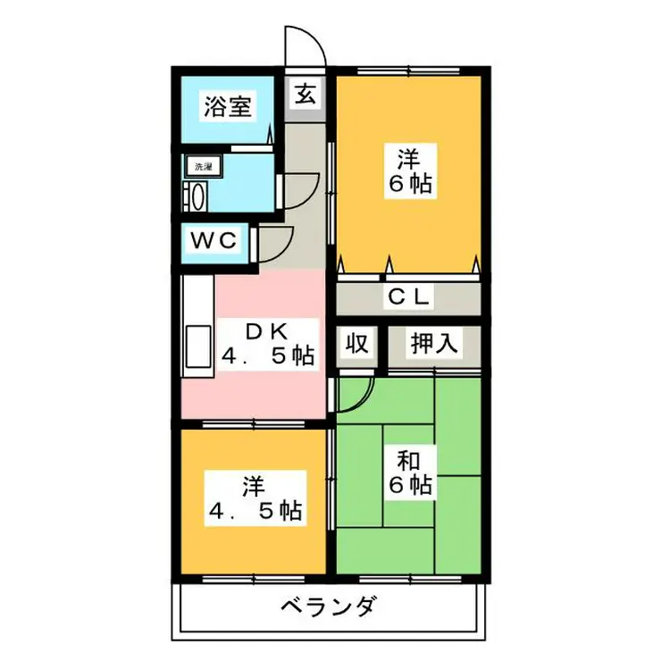 山合コーポ 2階階 間取り