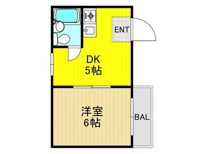 KAWAGUCHI ザ・レジデンス(1DK/1階)の間取り写真