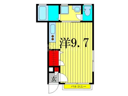 コーポ染谷II(ワンルーム/1階)の間取り写真