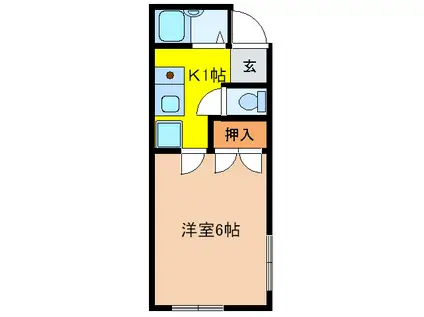 甲子園シティハウス(1K/2階)の間取り写真