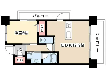 アデグランツ大須(1LDK/2階)の間取り写真