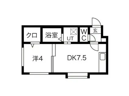 DOLE TUKISAMU(1DK/4階)の間取り写真