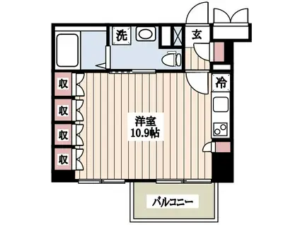 グランカーサ新宿御苑(ワンルーム/4階)の間取り写真
