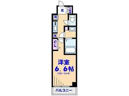 N-STAGE行徳(1K/6階)の間取り写真