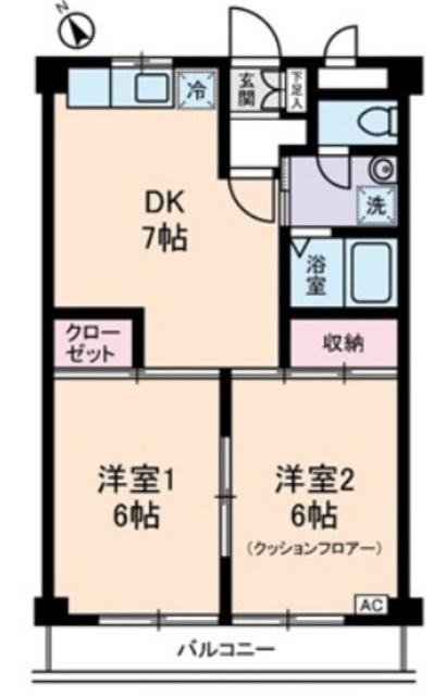 グレースK(2LDK/3階)の間取り写真