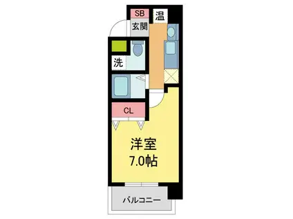 エコロジー宝塚レジデンス(1K/9階)の間取り写真