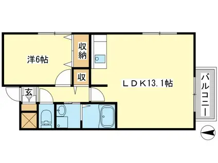 フレシールメゾン(1LDK/2階)の間取り写真
