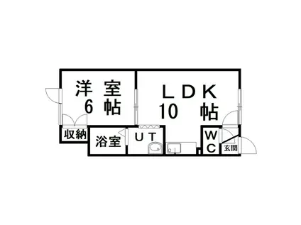 コーポひまわりB(1LDK/1階)の間取り写真