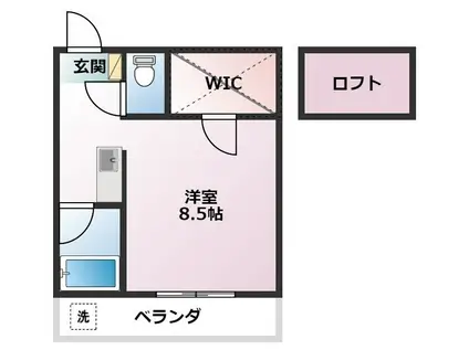 セザンヌ多米(ワンルーム/2階)の間取り写真