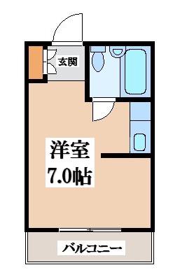 ローレンスハイム(ワンルーム/2階)の間取り写真