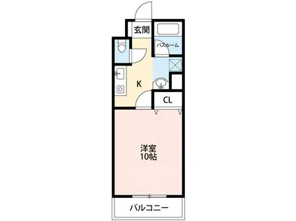 ハートヒルズ舳越(1K/2階)の間取り写真