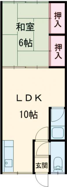 万代パレス(1DK/2階)の間取り写真
