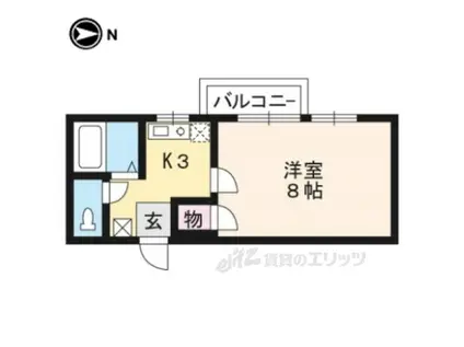 KITAKI荘(1K/2階)の間取り写真