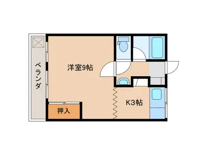 コーポ河中(1DK/1階)の間取り写真