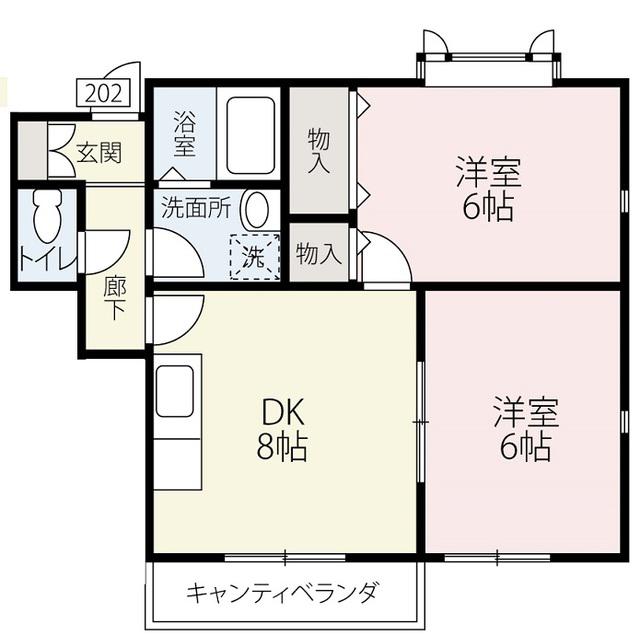 メゾン坂ノ下(2DK/2階)の間取り写真