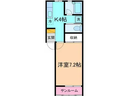 フトゥーロ(1K/2階)の間取り写真
