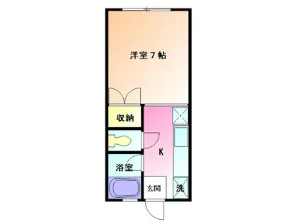 サンパーク鶴川(1K/2階)の間取り写真