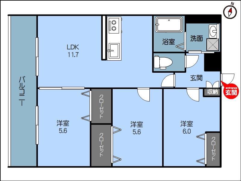 AS-PREMIUM(3LDK/5階)の間取り写真