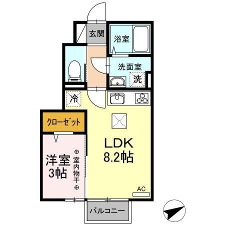 サンライズコーポ G(1LDK/1階)の間取り写真