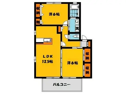 メゾンド・フェニックスC棟(2LDK/2階)の間取り写真