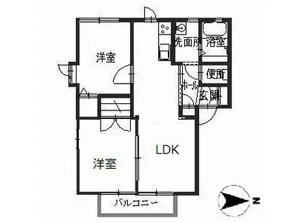 ディアスあこちこ(2LDK/1階)の間取り写真