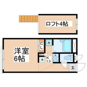 パレス萩野町(1K/1階)の間取り写真