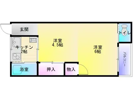 明美マンション(2K/3階)の間取り写真