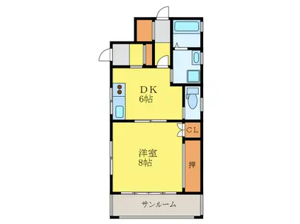 コーポN(1DK/1階)の間取り写真