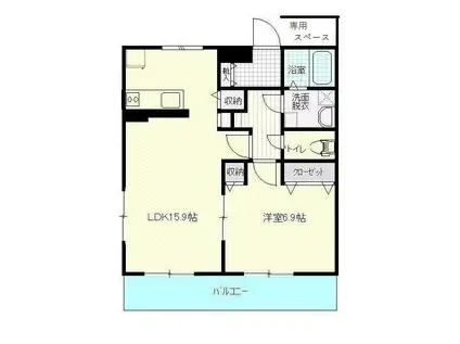 サンモールII(1LDK/1階)の間取り写真