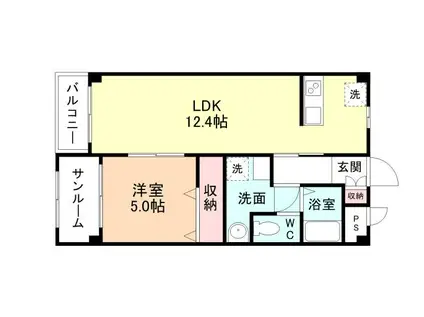 ネオサイトタカムラA棟(1LDK/3階)の間取り写真