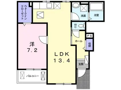 メゾン・アルカンシエル・ドウ(1LDK/1階)の間取り写真