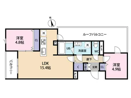 SPコート興野(2LDK/3階)の間取り写真