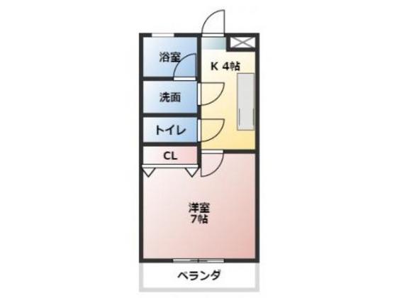 成広伊田コーポ(1K/2階)の間取り写真