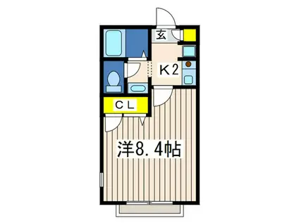 エクレール玉縄(1K/2階)の間取り写真