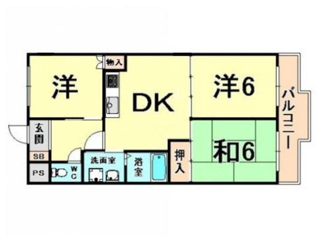 ビューハイツプリムラ(3DK/3階)の間取り写真