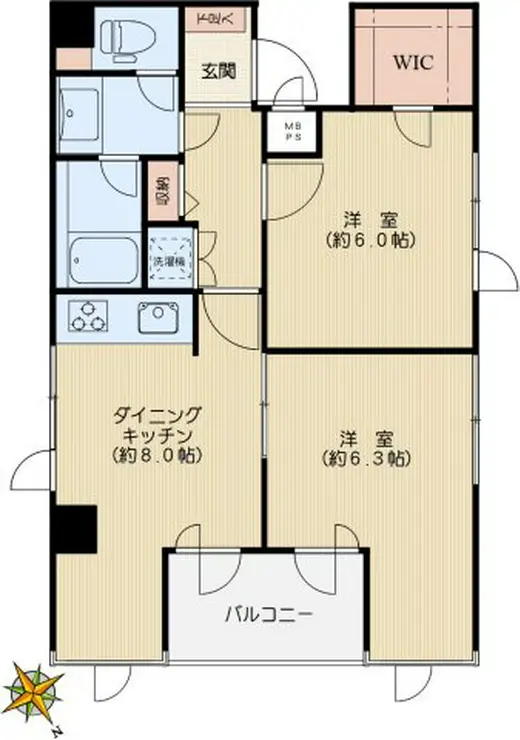 日興ロイヤルパレス白山 7階階 間取り
