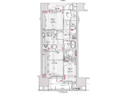 レ・ジェイド上通(2LDK/7階)の間取り写真