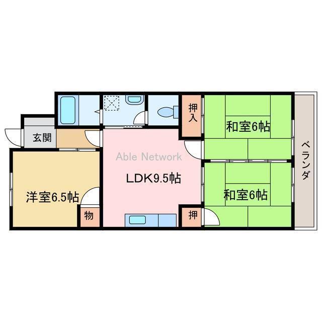 リバティーイトウ(3LDK/1階)の間取り写真
