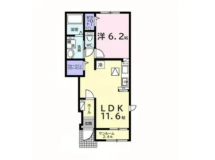 ドリーマーIII(1LDK/1階)の間取り写真