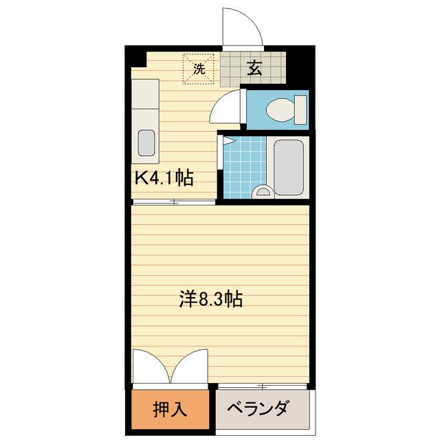 ベル有沢(1K/1階)の間取り写真