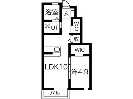 エスペランサ(1LDK/1階)の間取り写真