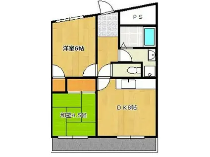 ベアード水上(2DK/4階)の間取り写真