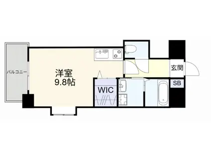 BRELIA MIHAGINO (ワンルーム/4階)の間取り写真