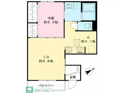 FUKUEI(1LDK/1階)の間取り写真