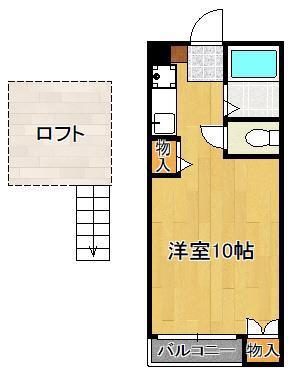 アップルハウス葉山(ワンルーム/2階)の間取り写真