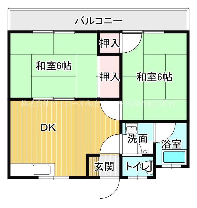 大西ビル(2DK/4階)の間取り写真