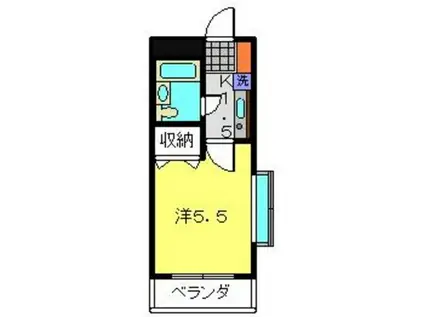 西山マンション(1K/2階)の間取り写真