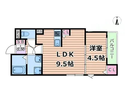 KVELL GARDEN春日(1LDK/2階)の間取り写真